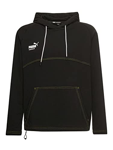 PUMA Workwear Kapuzenpullover - Hoodie mit Kapuze und regulierbarem Kordelzug - Schwarz-Neon - Gr. L von PUMA