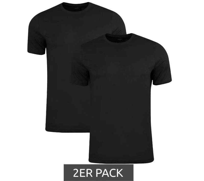 2er Pack PUMA Base Kinder Sport-Shirt für Jungen & Mädchen nachhaltiges Baumwoll T-Shirt mit Logo 678260 02 Schwarz von PUMA