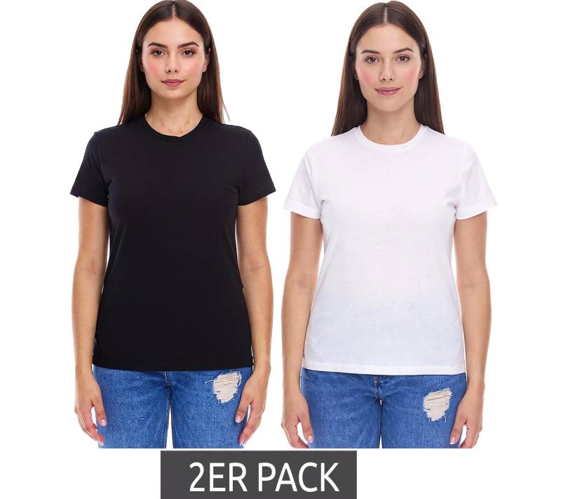 2er Pack PUMA Blank Base Damen T-Shirt nachhaltiges Baumwoll-Shirt Sport-Shirt Fitness-Shirt 678258 Schwarz oder Weiß von PUMA