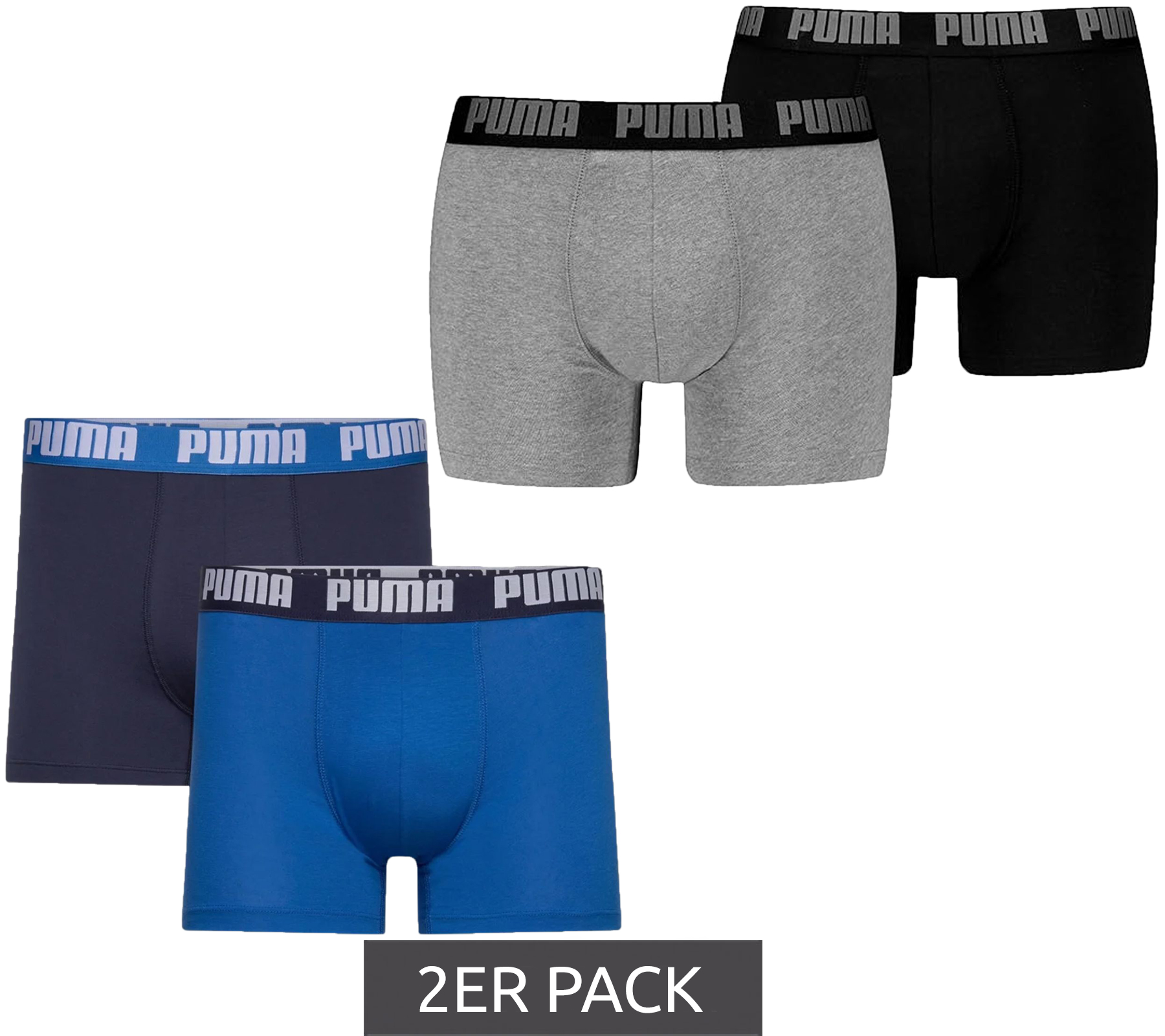 2er Pack PUMA Everyday Basic Boxer Herren Boxer-Shorts Baumwoll-Unterhose 521015001 Blau oder Schwarz/Grau 2er Pack PUMA Everyday Basic Boxer Herren Boxer-Shorts Baumwoll-Unterhose 521015001 Blau oder Schwarz/Grau von PUMA