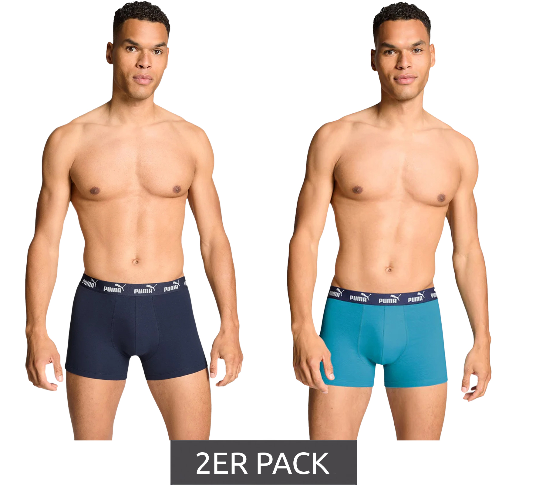 2er Pack PUMA Everyday Basic Boxer Herren Boxer-Shorts Baumwoll-Unterhose 701232894 002 Blau von PUMA