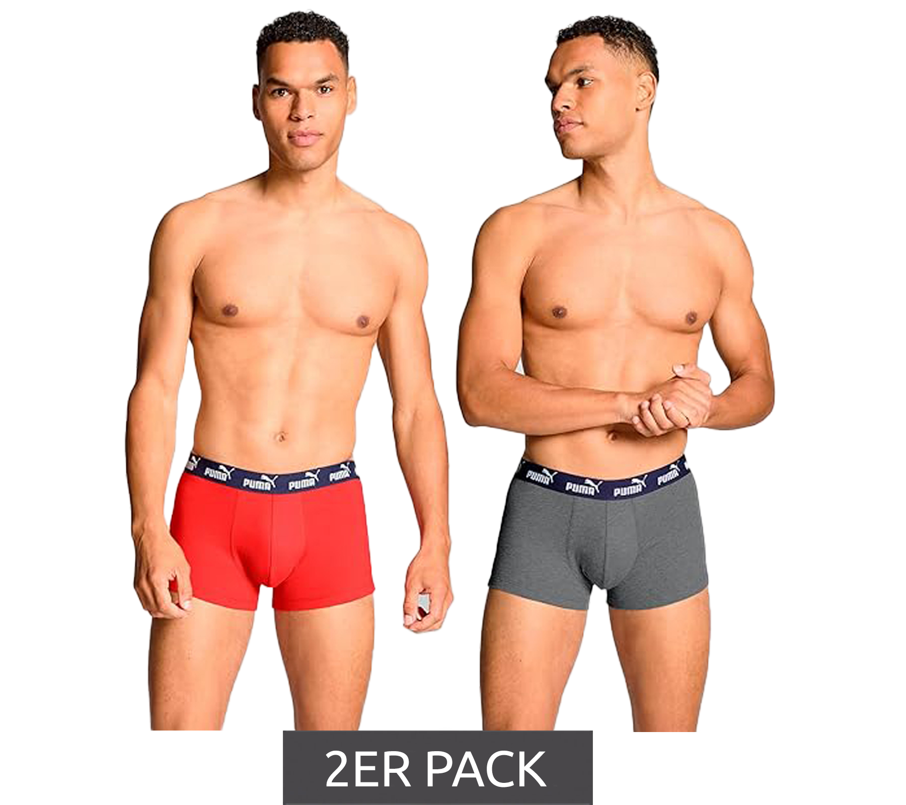 2er Pack PUMA Everyday Basic Boxer Herren Boxer-Shorts Baumwoll-Unterhose 701232894 003 Grau/Rot 2er Pack PUMA Everyday Basic Boxer Herren Boxer-Shorts Baumwoll-Unterhose 701232894 003 Grau/Rot von PUMA