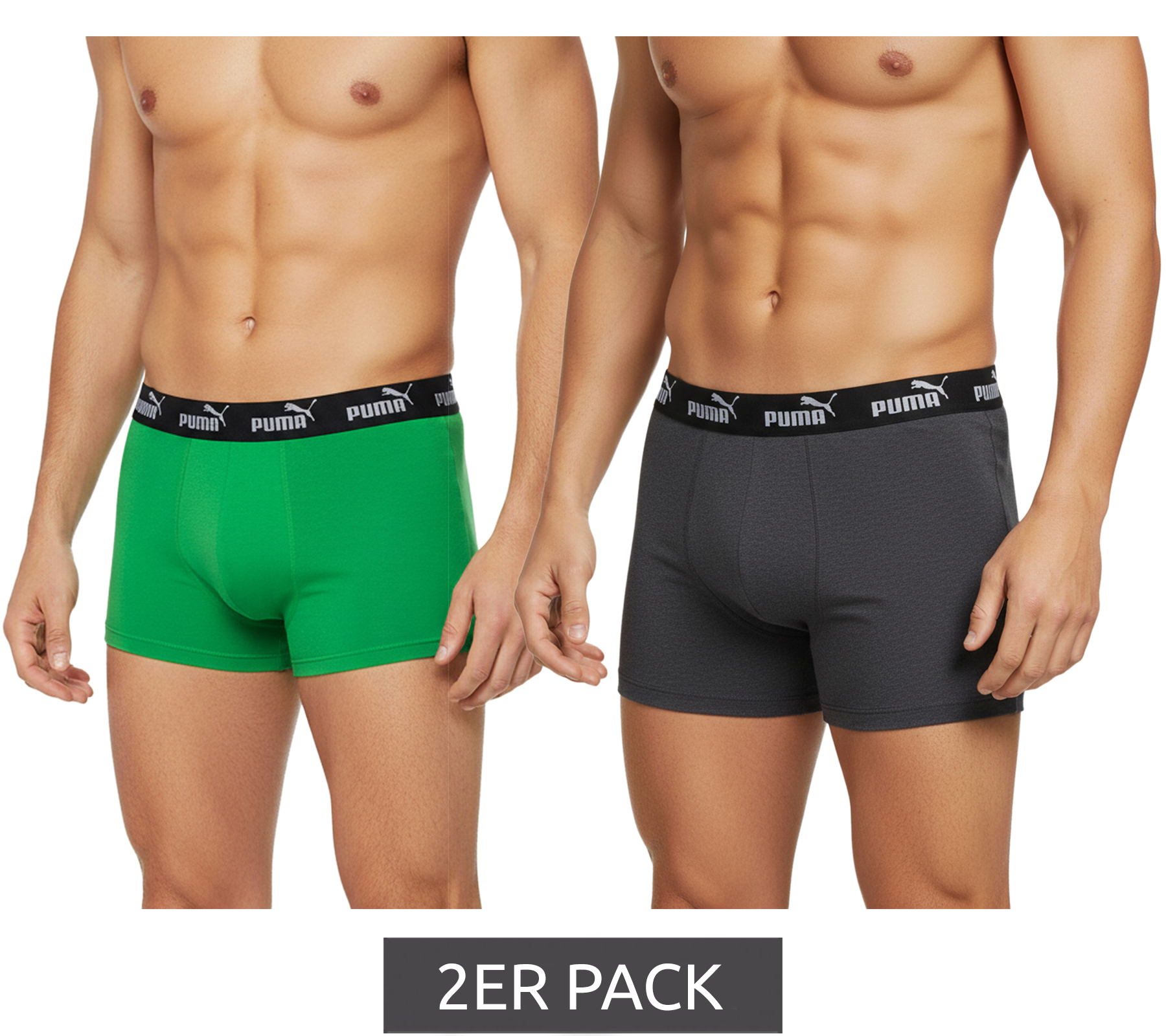 2er Pack PUMA Everyday Basic Boxer Herren Boxer-Shorts Baumwoll-Unterhose 701232894 004 Grau/Grün 2er Pack PUMA Everyday Basic Boxer Herren Boxer-Shorts Baumwoll-Unterhose 701232894 004 Grau/Grün von PUMA