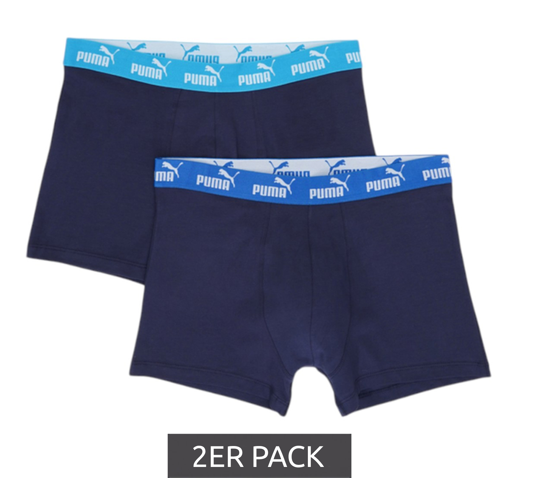 2er Pack PUMA Everyday Basic Boxer Herren Boxer-Shorts Baumwoll-Unterhose 701232894 009 Blau von PUMA