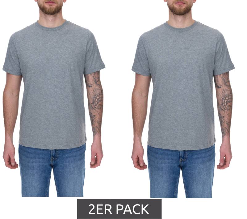 2er Pack PUMA Herren T-Shirts Baumwoll-Shirt Rundhals-Shirts Basic-Shirt 683509 01 Grau von PUMA