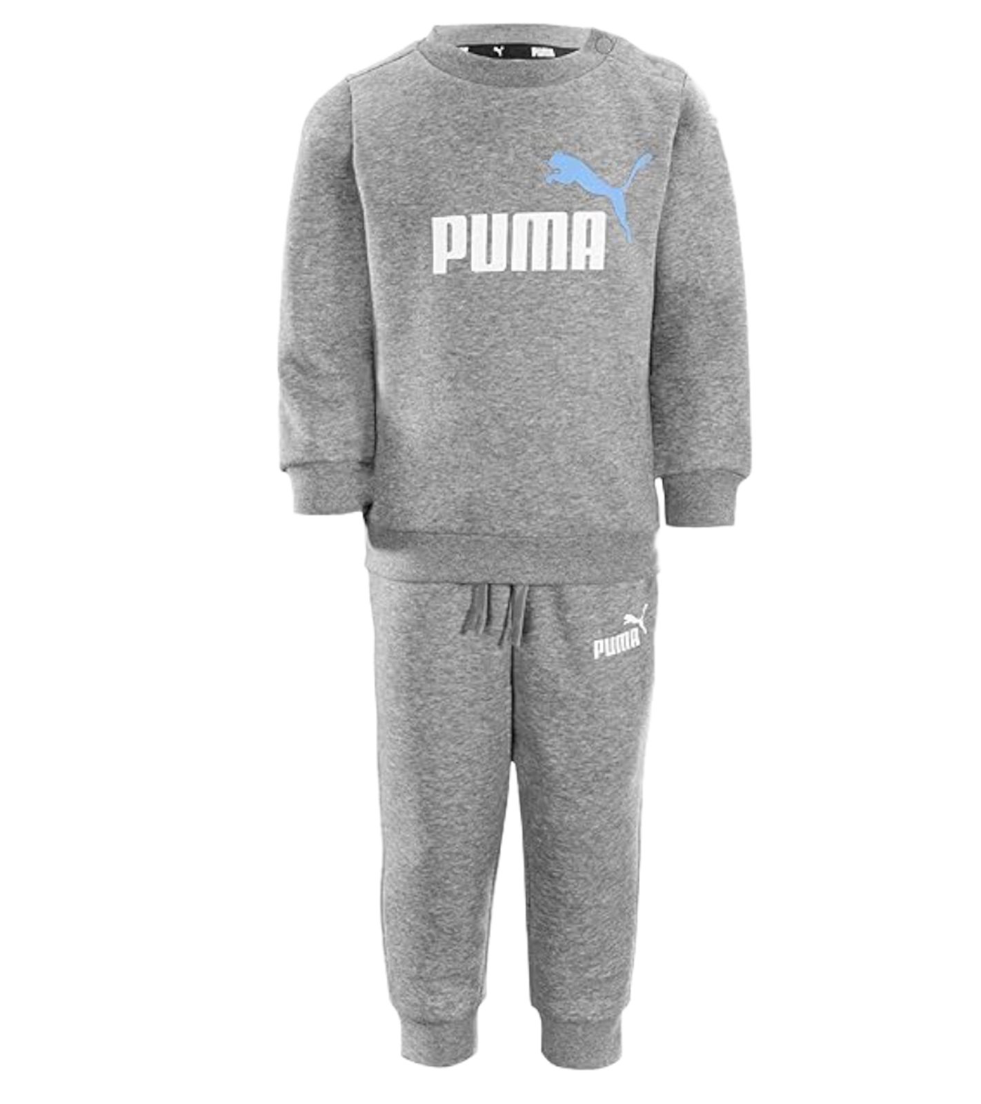 PUMA Kinder Jogging-Anzug für Jungen und Mädchen Sweat-Jogger Rundhals-Pullover Baumwoll-Set 627915 03 Grau von PUMA