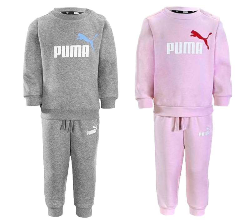 PUMA Kinder Jogging-Anzug für Jungen und Mädchen Sweat-Jogger Rundhals-Pullover Baumwoll-Set 627915 Grau oder Pink von PUMA