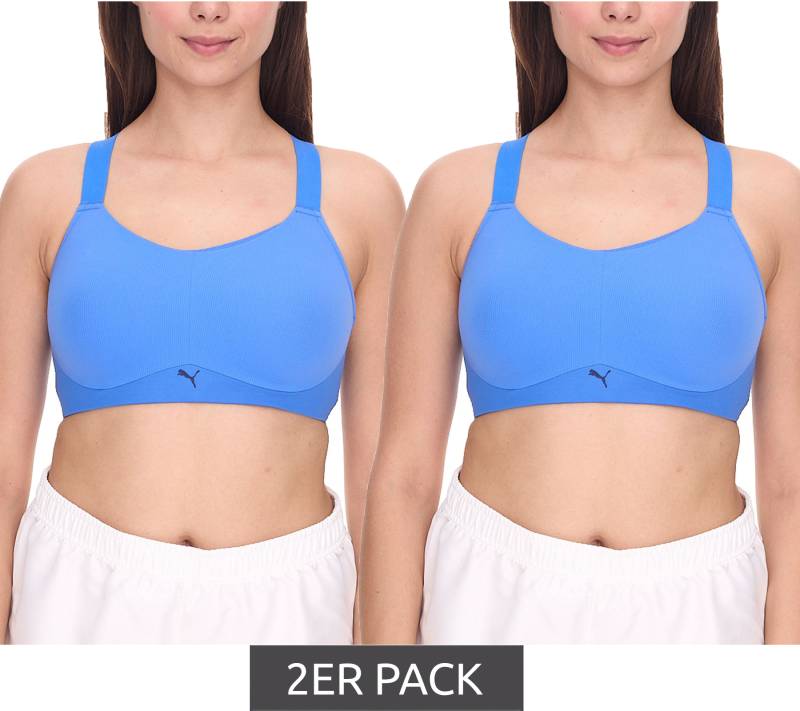 2er Sparpack PUMA Active Bra Damen Sport-BH mit High-Support-Funktion Trainings-Bustier 935282 02 Blau von PUMA
