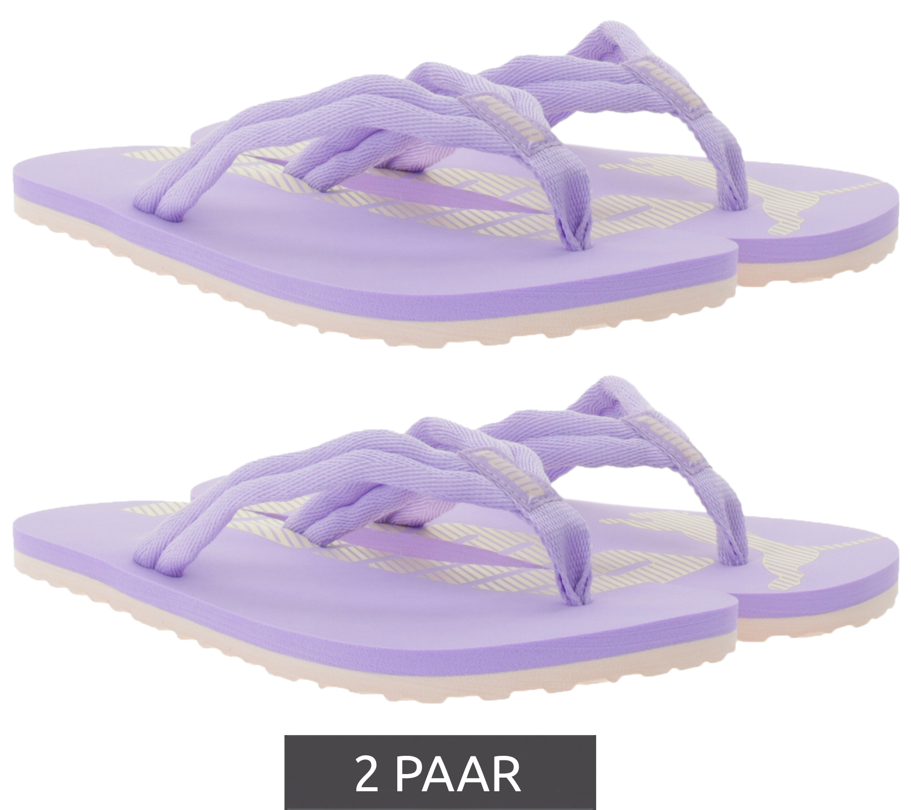 2er Sparpack PUMA Epic Flip v2 Bade-Latschen Damen Sommer-Schlappen mit EVA-Sohle Herren Zehen-Trenner Kinder Schuhe 360248 49 Flieder von PUMA