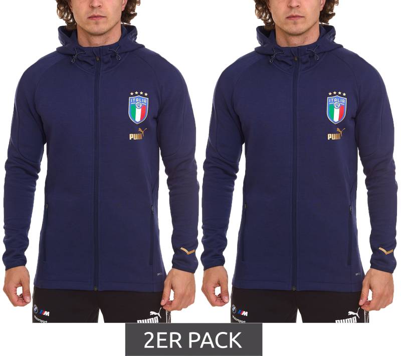 2er Sparpack PUMA FIGC Coach Herren Sweat-Jacke Trainings-Jacke Italien Fanwear 767108 13 Dunkelblau von PUMA