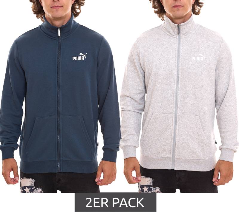 2er Sparpack PUMA Men Ess 2 Col Track Jacket nachhaltige Herren Sweat-Jacke Trainings-Jacke Baumwolle 679632 Grau oder Blau von PUMA