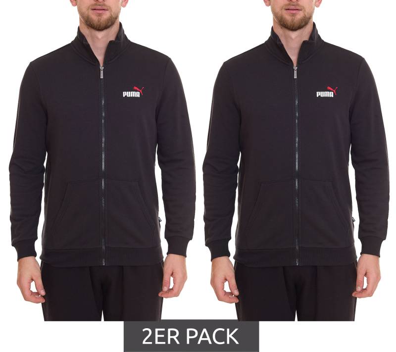 2er Sparpack PUMA Men Ess 2 Col Track Jacket nachhaltige Herren Sweat-Jacke Trainings-Jacke Baumwolle 679633 01 Schwarz von PUMA