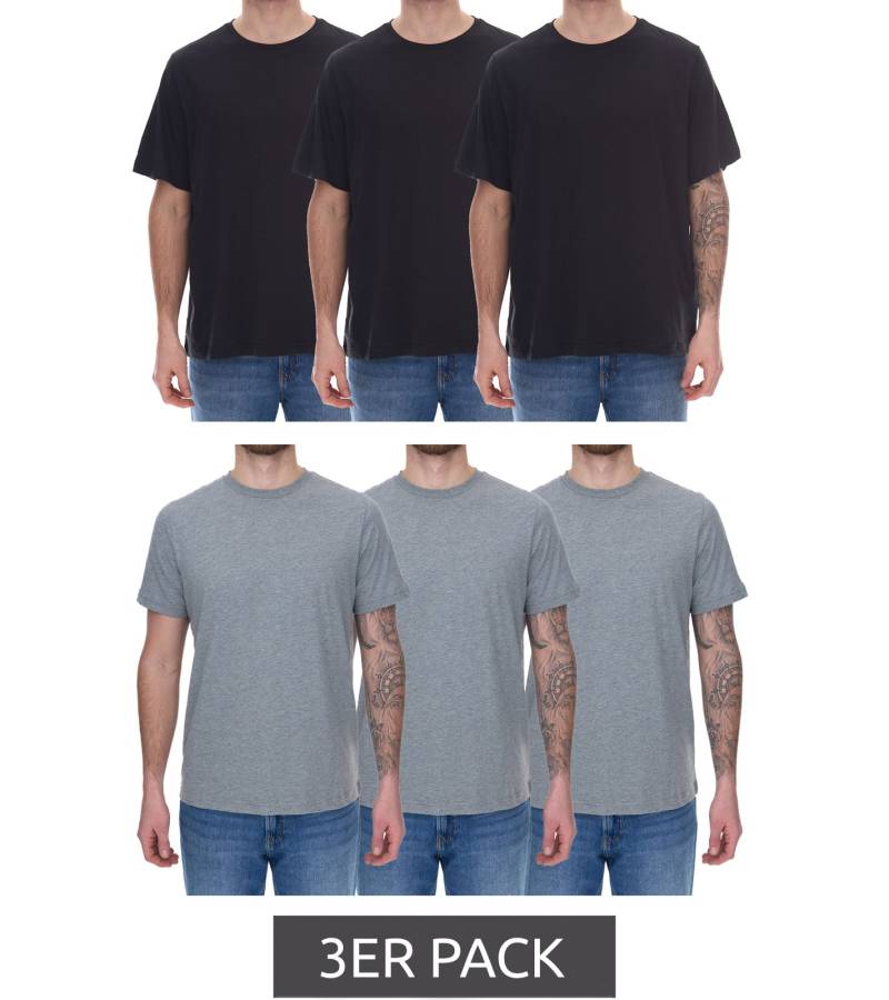 3er Pack PUMA Herren Baumwoll-Shirt T-Shirts Rundhals-Shirt Basic-Shirt 678256 02 in Schwarz oder 683509 01 in Grau von PUMA