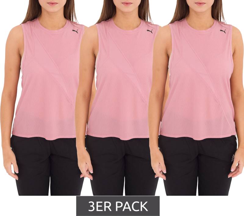 3er Sparpack PUMA Train Pearl Mesh Tank Damen Tank-Top Sport-Top mit dryCELL 519558 04 Rosa von PUMA