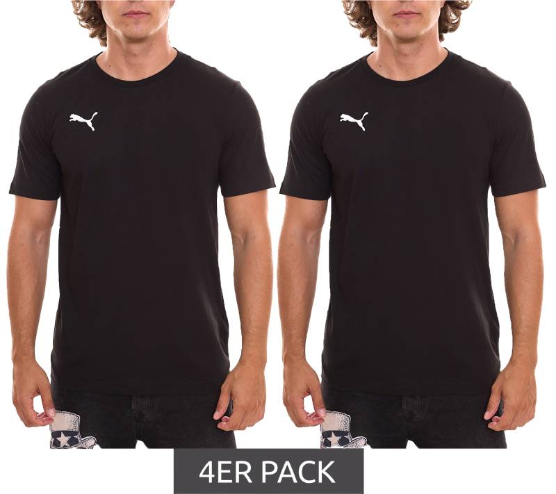 4er Sparpack PUMA TeamGoal 23 Casual Herren T-Shirt mit Logo-Stickerei Baumwoll-Shirt Fußball 656578 03 Schwarz von PUMA