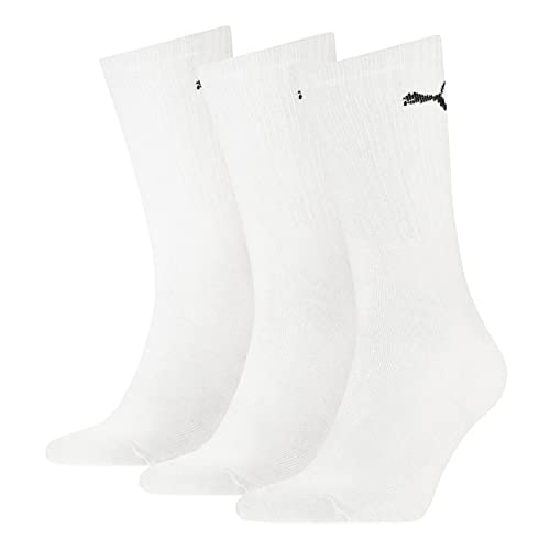 PUMA 6 Paar Unisex Crew Socks Socken Sportsocken MIT FROTTEESOHLE (White, 35-38) von PUMA