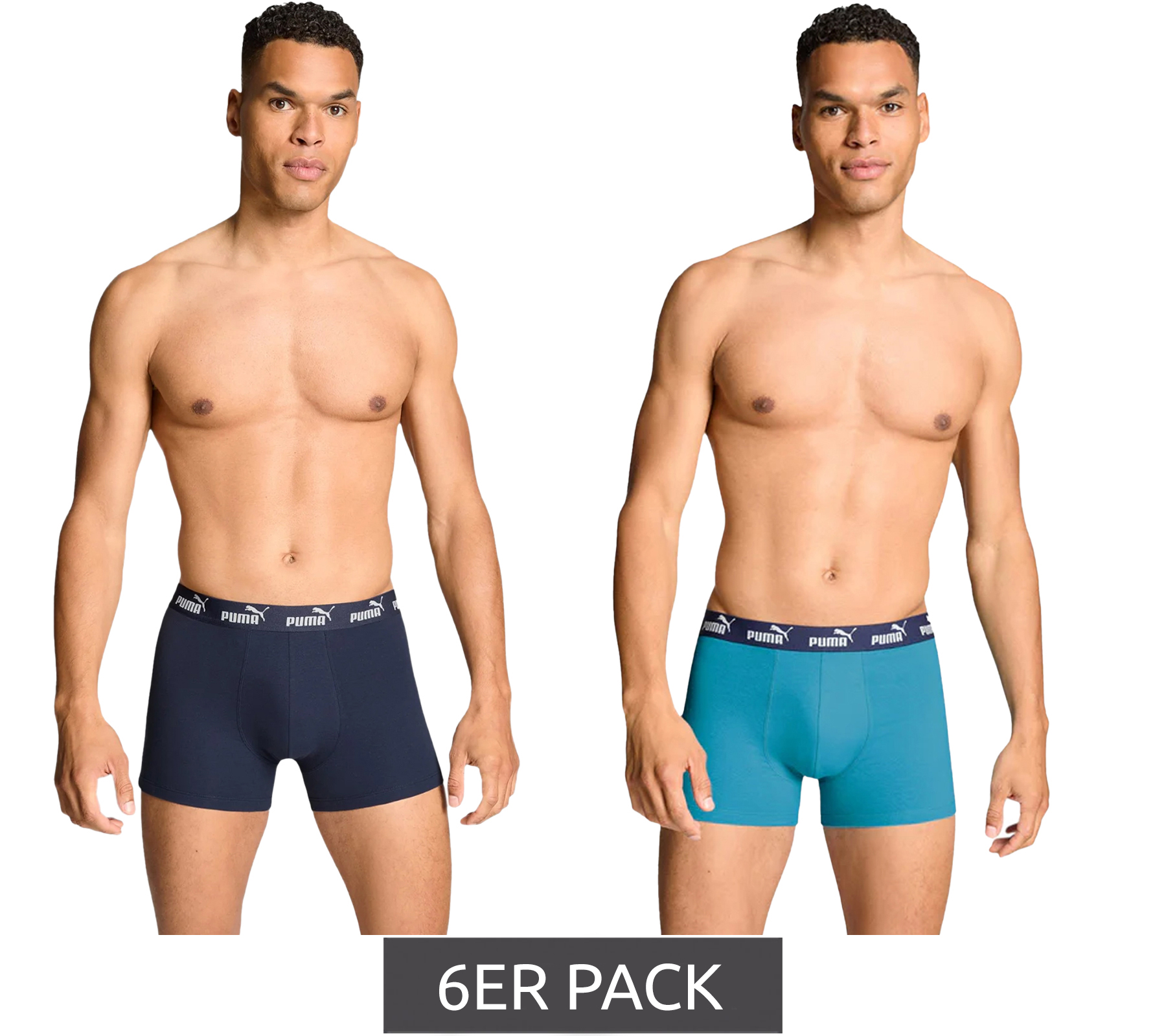 6er Pack PUMA Everyday Basic Boxer Herren Boxer-Shorts Baumwoll-Unterhose 701232894 002 Blau von PUMA