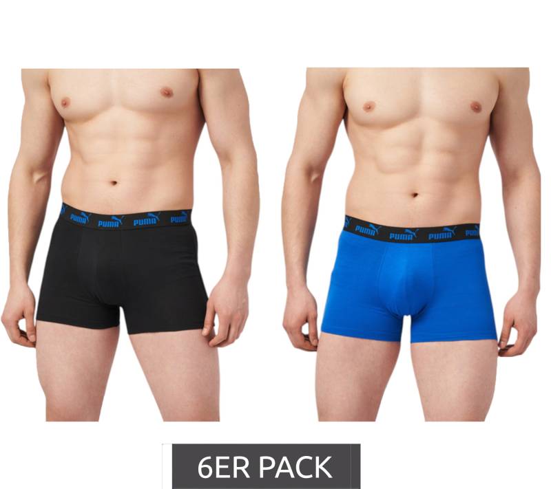 6er Pack PUMA Everyday Basic Boxer Herren Boxer-Shorts Baumwoll-Unterhose 701232894 007 Blau/Schwarz von PUMA
