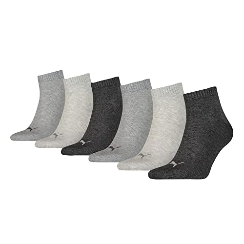 PUMA 6er Pack Unisex Quarter Plain Sportsocken 6P ECOM, 47-49, Grau von PUMA