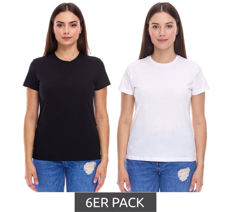 6er Sparpack PUMA Blank Base Damen T-Shirt nachhaltiges Baumwoll-Shirt Sport-Shirt Fitness-Shirt 678258 Schwarz oder Weiß von PUMA
