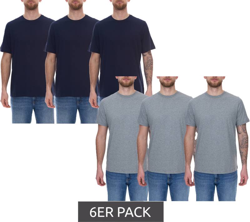 6er Sparpack Puma Statement Deluxe Edition Base nachhaltiges Herren Baumwoll-Shirt T-Shirts 683509 Grau oder Dunkelblau von PUMA