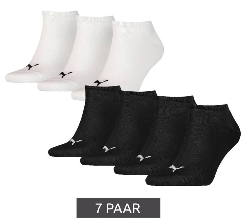 7 Paar PUMA Kinder Baumwoll-Socken schlichte Sneaker-Socken Kurz-Socken Strümpfe 70122094 001 Schwarz/Weiß von PUMA