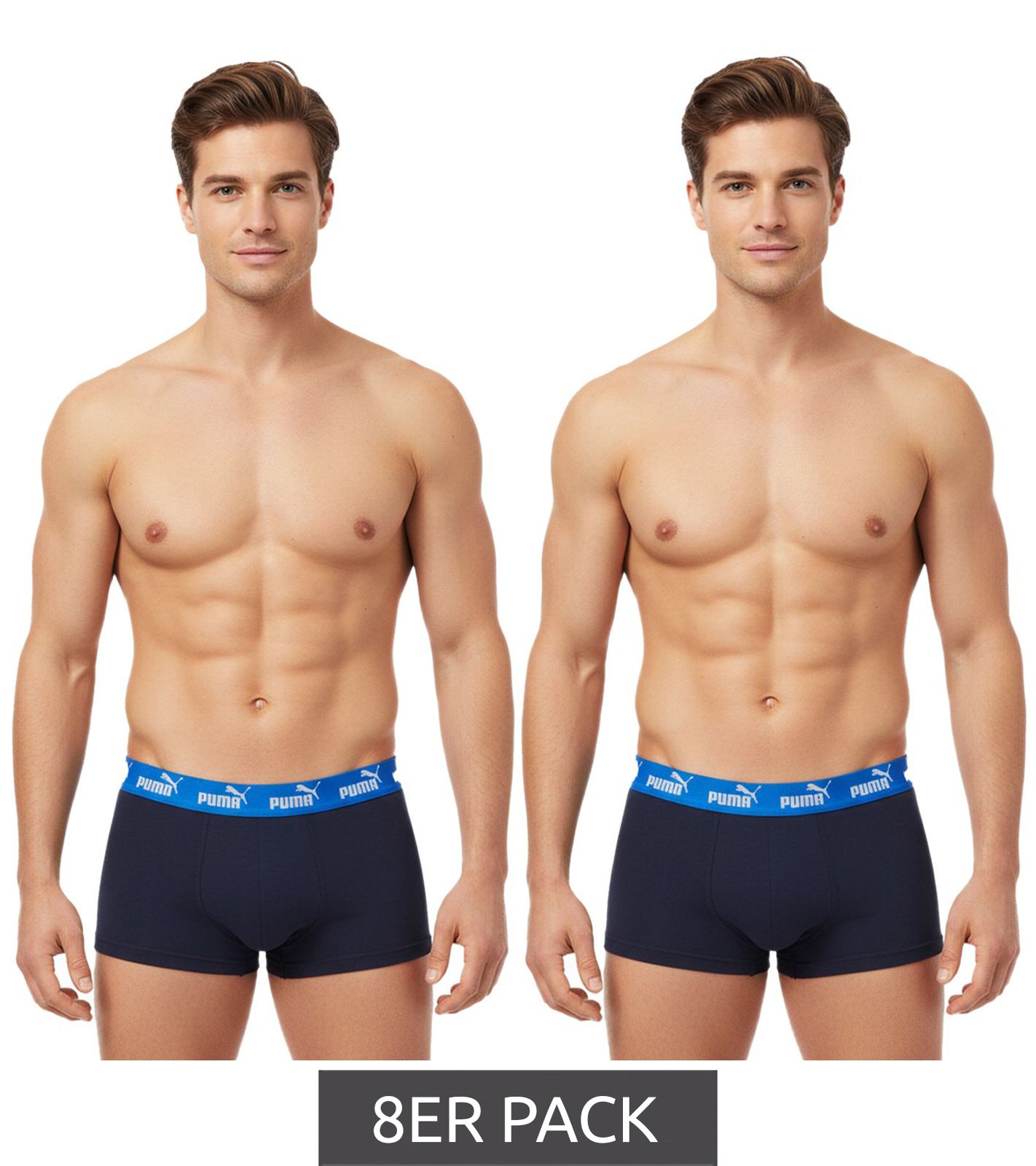 8er Pack PUMA Everyday Basic Boxer Herren Boxer-Shorts Baumwoll-Unterhose 701232894 009 Blau von PUMA
