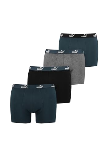 PUMA 4 er Pack Boxer Boxershorts Herren Unterwäsche sportliche Retro Pants, Farbe:Dark Night Combo, Bekleidungsgröße:S von PUMA
