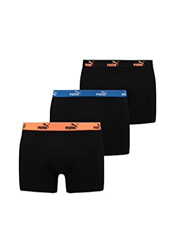 PUMA 3 er Pack Boxer Boxershorts Herren Unterwäsche sportliche Retro Pants, Farbe:Black Red/Black Blue, Bekleidungsgröße:S von PUMA