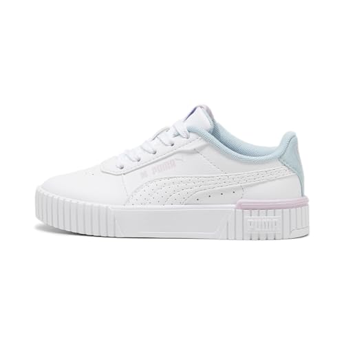 PUMA Mädchen Carina 2.0 Tropical Ps Turnschuhe, Puma White Turquoise Surf Grape Mist, 28 EU von PUMA