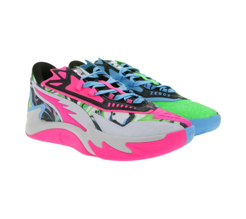 Dynamische PUMA Scoot Zero II NBA 2K Herren Basketball-Schuhe mit NITRO FOAM und PWRTAPE Hallen-Schuhe 311349 01 Blau/Grün/Pink/Bunt von PUMA