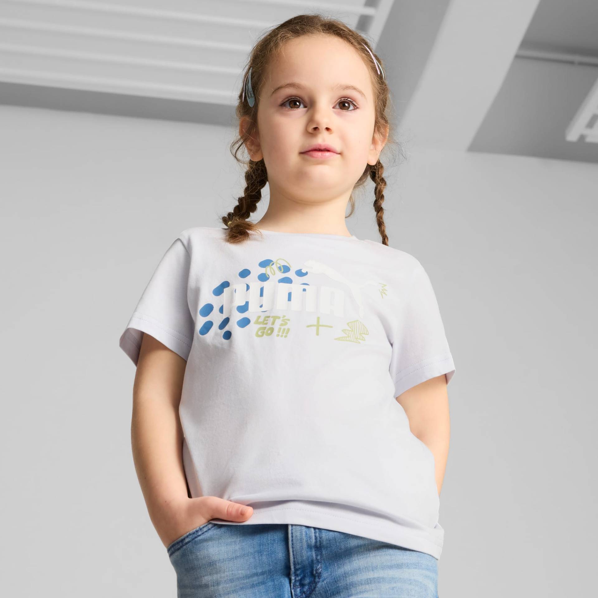 ESS+ PUMA T-Shirt Kinder, Silber, Größe: 104, Kleidung ESS+ PUMA T-Shirt Kinder, Silber, Größe: 104, Kleidung von PUMA