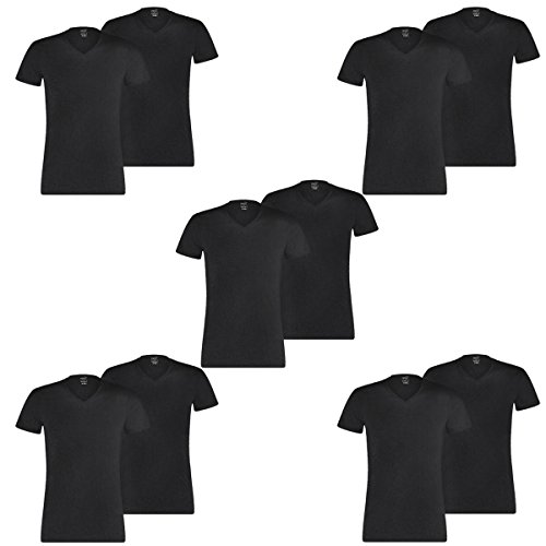 PUMA 10 er Pack Basic V Neck T-Shirt Men Herren Unterhemd V-Ausschnitt, Farbe:200 - Black, Bekleidungsgröße:S von PUMA