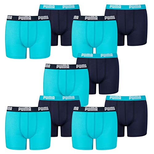 PUMA 10 er Pack Boxer Boxershorts Jungen Kinder Unterhose Unterwäsche, Farbe:789 - Bright Blue, Bekleidung:140 von PUMA