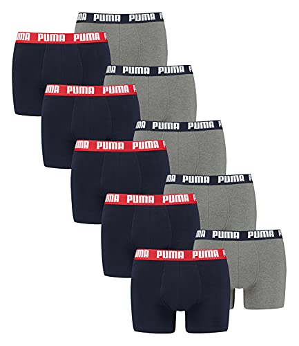 PUMA 10 er Pack Boxer Boxershorts Men Herren Unterhose Pant Unterwäsche, Farbe:036 - Blue/Grey Melange, Bekleidungsgröße:XXL von PUMA