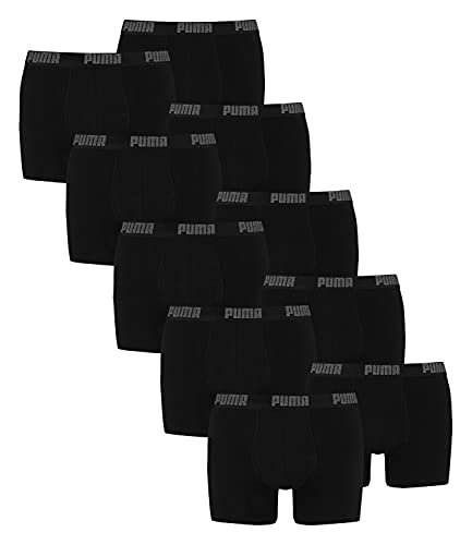 PUMA 10 er Pack Boxer Boxershorts Men Herren Unterhose Pant Unterwäsche, Farbe:230 - Black/Black, Bekleidungsgröße:S von PUMA
