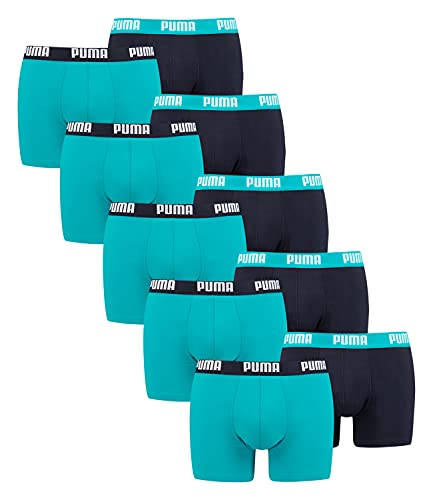 PUMA 10 er Pack Boxer Boxershorts Men Herren Unterhose Pant Unterwäsche, Farbe:796 - Aqua/Blue, Bekleidungsgröße:L von PUMA