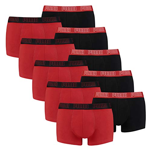 PUMA 10 er Pack Short Boxer Boxershorts Men Pant Unterwäsche kurz 100000884, Farbe:002 - Red/Black, Bekleidungsgröße:XL von PUMA