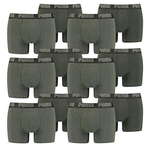 PUMA 12 er Pack Boxer Boxershorts Men Herren Unterhose Pant Unterwäsche, Farbe:038 - Green Melange, Bekleidungsgröße:M von PUMA