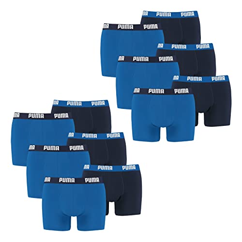 PUMA 12 er Pack Boxer Boxershorts Men Herren Unterhose Pant Unterwäsche, Farbe:420 - True Blue, Bekleidungsgröße:L von PUMA