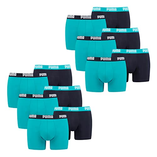 PUMA 12 er Pack Boxer Boxershorts Men Herren Unterhose Pant Unterwäsche, Farbe:796 - Aqua/Blue, Bekleidungsgröße:L von PUMA