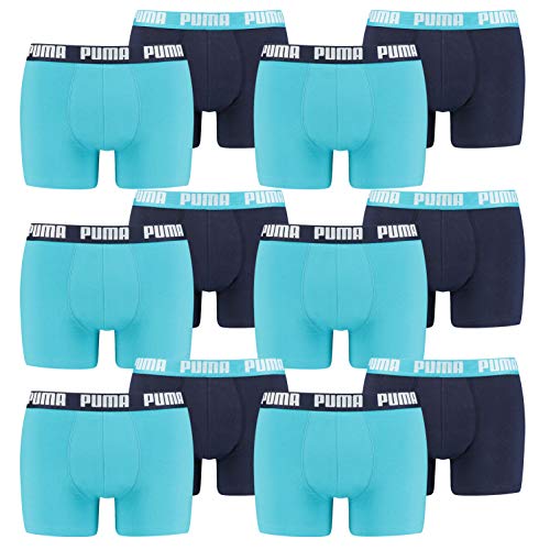 PUMA 12 er Pack Boxer Boxershorts Men Herren Unterhose Pant Unterwäsche, Farbe:796 - Aqua/Blue, Bekleidungsgröße:L von PUMA
