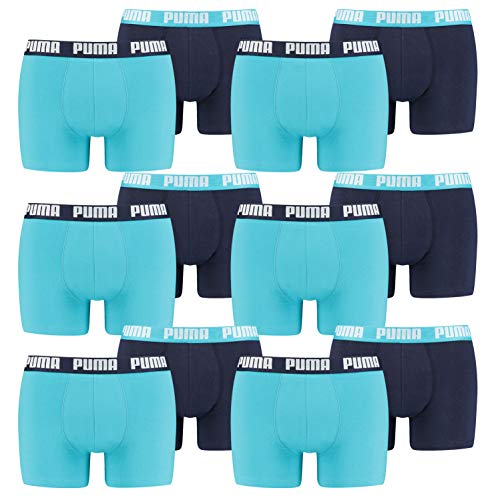 PUMA 12 er Pack Boxer Boxershorts Men Herren Unterhose Pant Unterwäsche, Farbe:796 - Aqua/Blue, Bekleidungsgröße:XL von PUMA