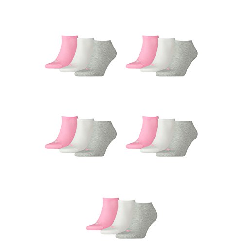 PUMA 15 Paar Sneaker Invisible Socken Gr. 35-49 Unisex für Damen Herren Füßlinge, Socken & Strümpfe:39-42, Farbe:395 - prism pink von PUMA