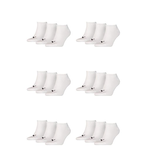 PUMA 18 Paar Sneaker Invisible Socken Gr. 35-49 Unisex für Damen Herren Füßlinge, Farbe:300 - white, Socken & Strümpfe:43-46 von PUMA