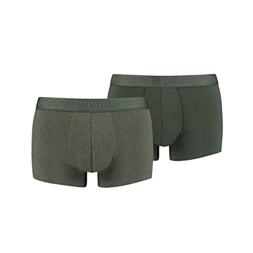 PUMA 2 er Pack Short Boxer Boxershorts Men Pant Unterwäsche kurz 100000884, Farbe:009 - Green Melange, Bekleidungsgröße:M von PUMA