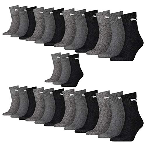PUMA 21 Paar Socken Short Crew Sportsocken Tennis Socken Gr. 35-49 Unisex, Farbe:207 anthracite/grey, Socken & Strümpfe:39-42 von PUMA