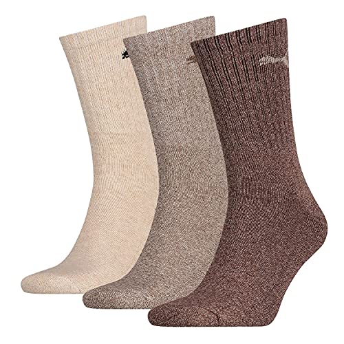 PUMA 3 Paar Sportsocken Tennis Socken Gr. 35-49 Unisex für sie und ihn, Farbe:717 - chocolate/walnut/safar, Socken & Strümpfe:47-49 von PUMA