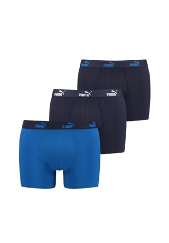 PUMA 3er Pack Elements Boxer Boxershorts Herren Unterwäsche sportliche Retro Pants, Farbe:Blue Combo, Bekleidungsgröße:L von PUMA