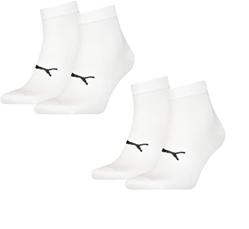 PUMA 4 Paar atmungsaktive, elastische Quarter Socken Damen & Herren/Sportsocken von PUMA
